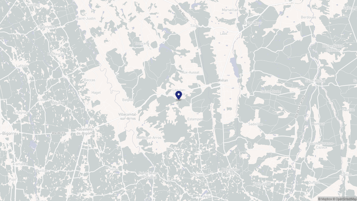 Aperçu cartographique de Laguian-Mazous, centré sur la commune