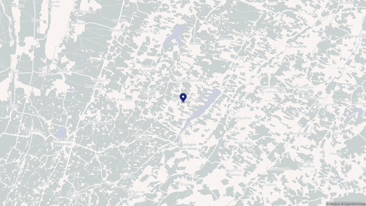 Aperçu cartographique de Lalanne-Arqué, centré sur la commune