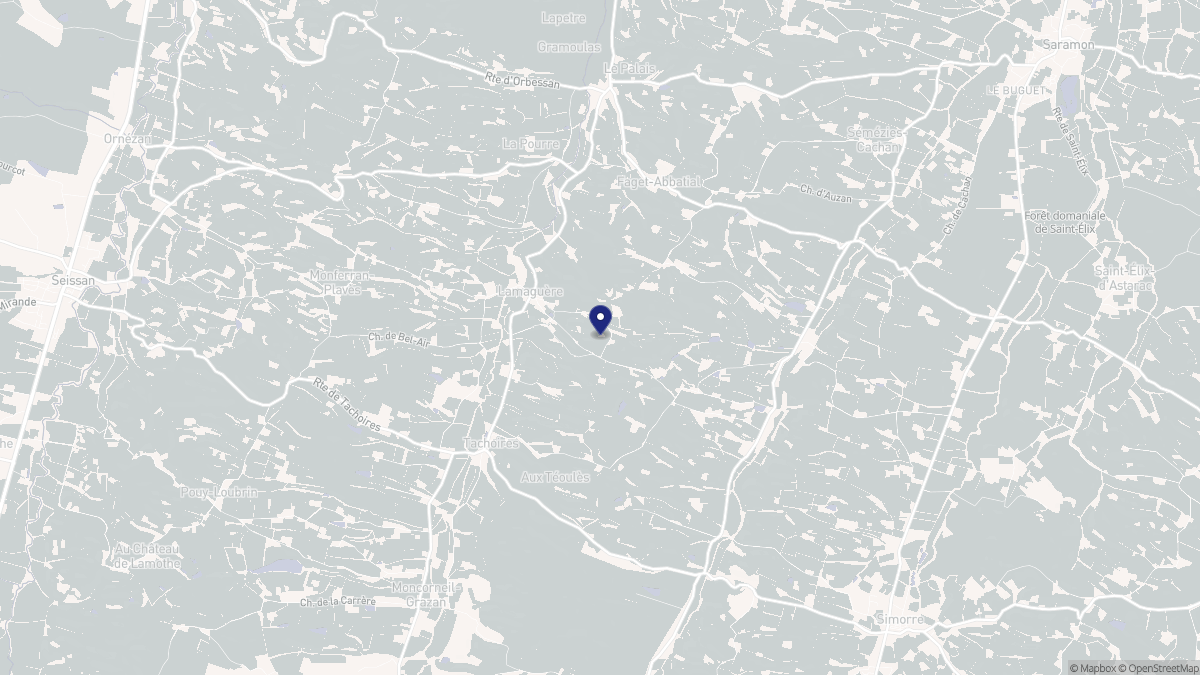 Aperçu cartographique de Lamaguère, centré sur la commune