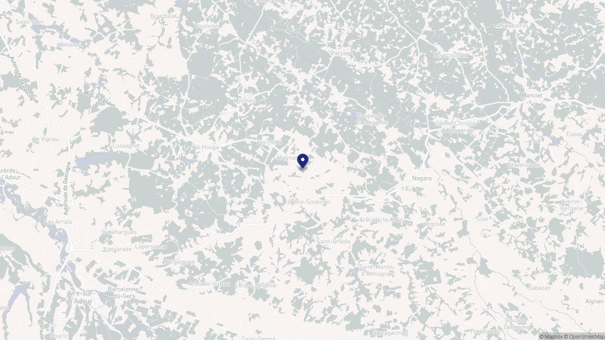 Aperçu cartographique de Magnan, centré sur la commune