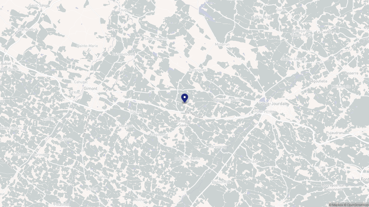 Aperçu cartographique de Monferran-Savès, centré sur la commune