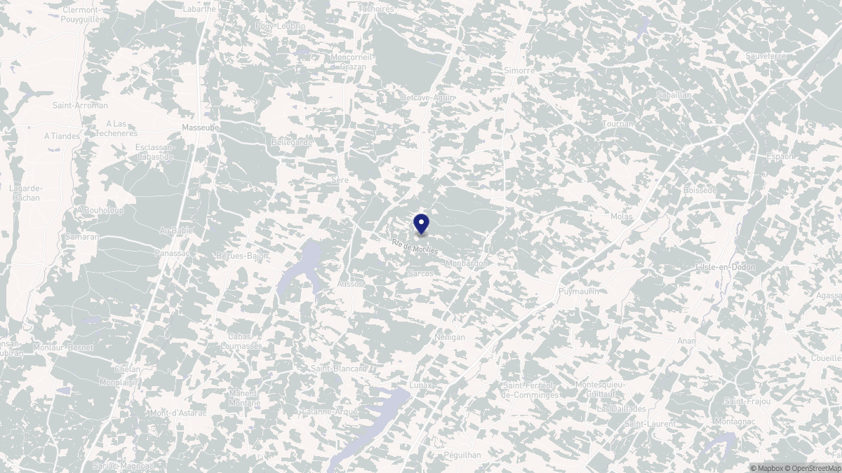 Aperçu cartographique de Monties, centré sur la commune