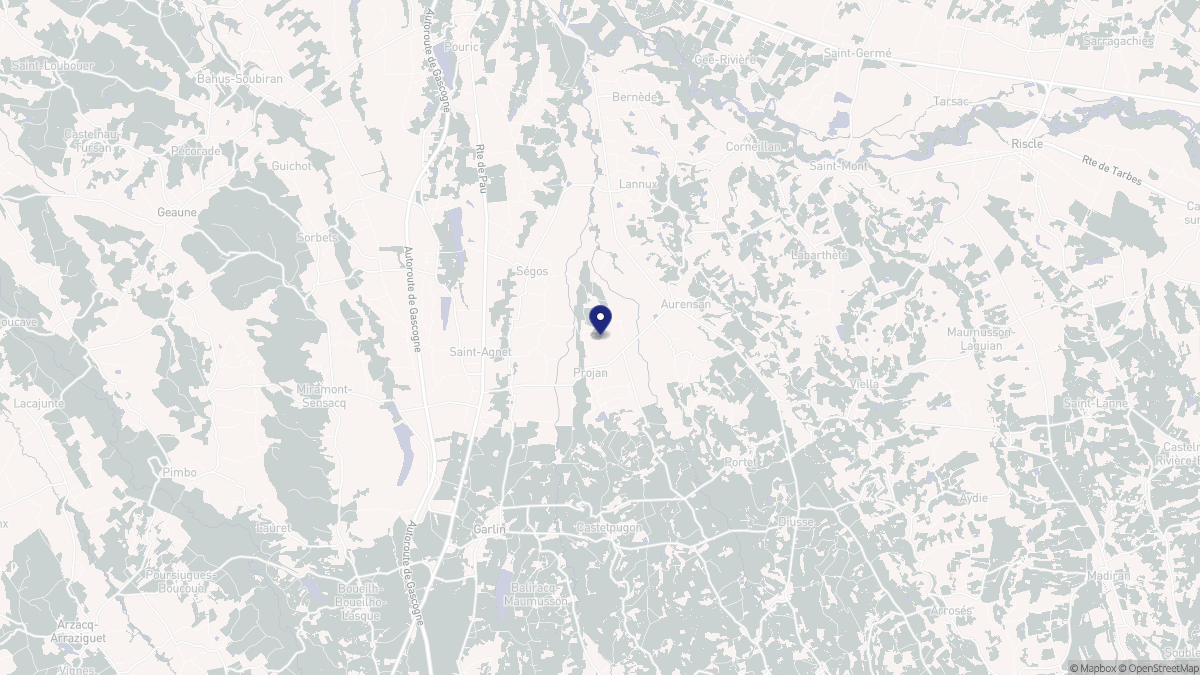 Aperçu cartographique de Projan, centré sur la commune