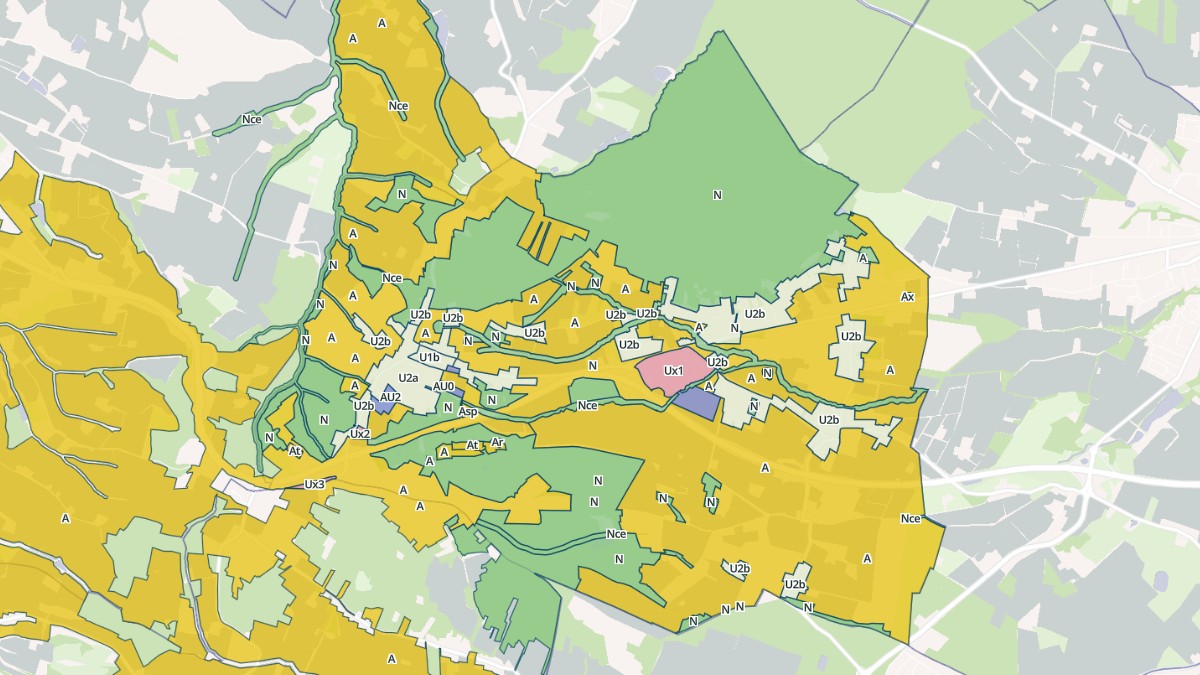 Aperçu cartographique de Pujaudran, centré sur la commune