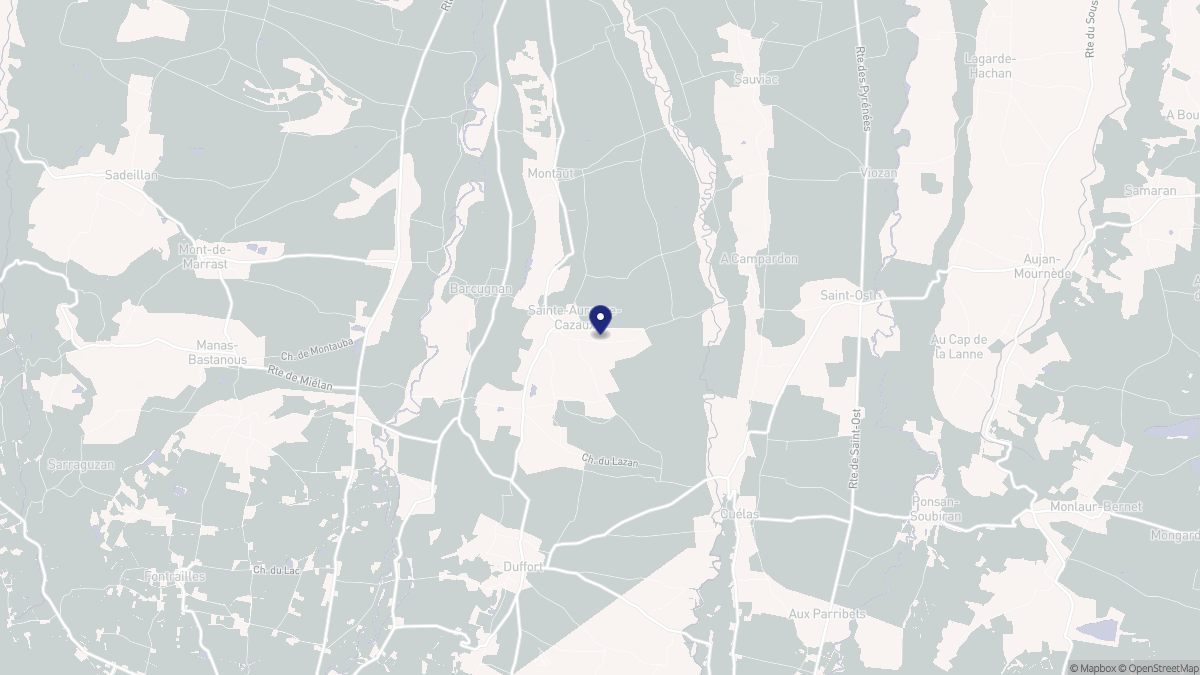 Aperçu cartographique de Sainte-Aurence-Cazaux, centré sur la commune
