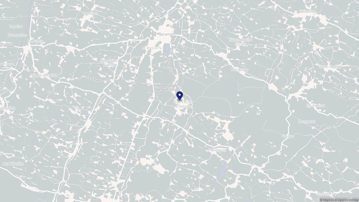 Aperçu cartographique de Saint-Élix-d'Astarac, centré sur la commune