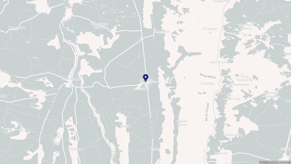 Aperçu cartographique de Saint-Élix-Theux, centré sur la commune