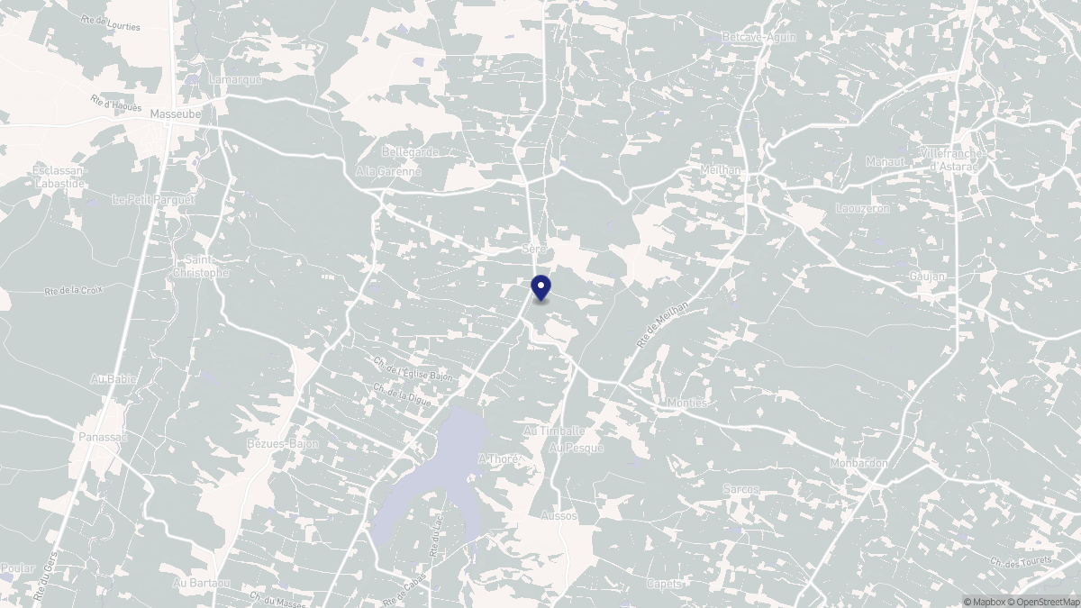 Aperçu cartographique de Sère, centré sur la commune