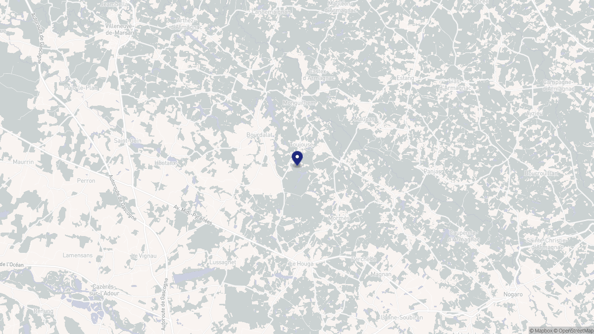Aperçu cartographique de Toujouse, centré sur la commune
