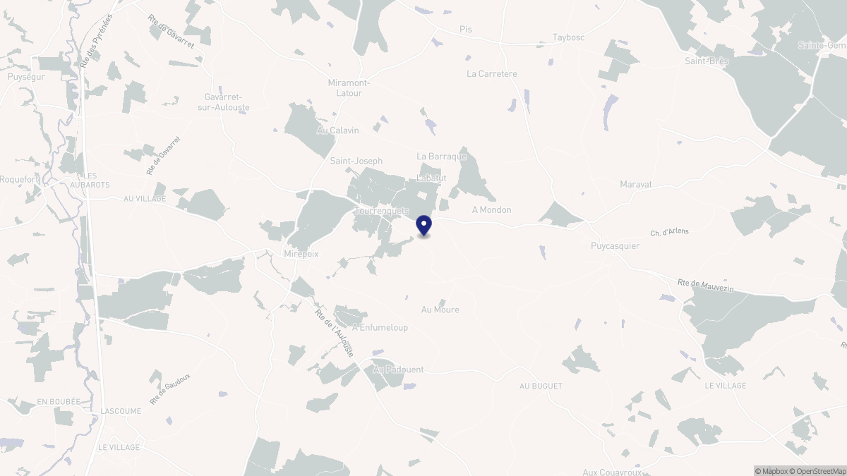 Aperçu cartographique de Tourrenquets, centré sur la commune
