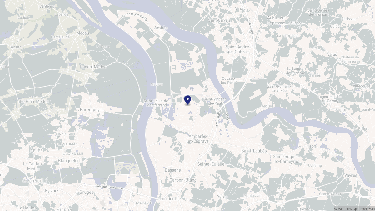 Aperçu cartographique de Ambarès-et-Lagrave, centré sur la commune