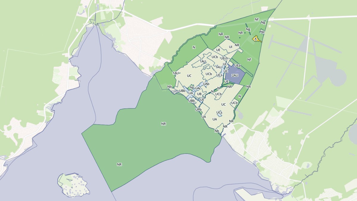 Aperçu cartographique de Andernos-les-Bains, centré sur la commune