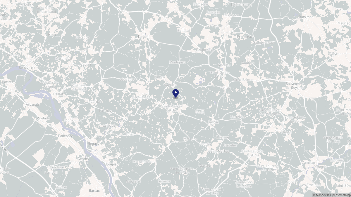 Aperçu cartographique de Porte-de-Benauge, centré sur la commune