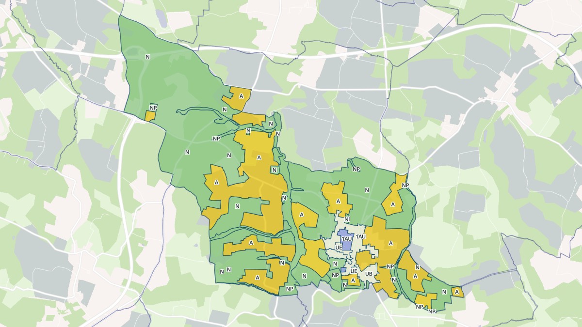 Aperçu cartographique de Auros, centré sur la commune
