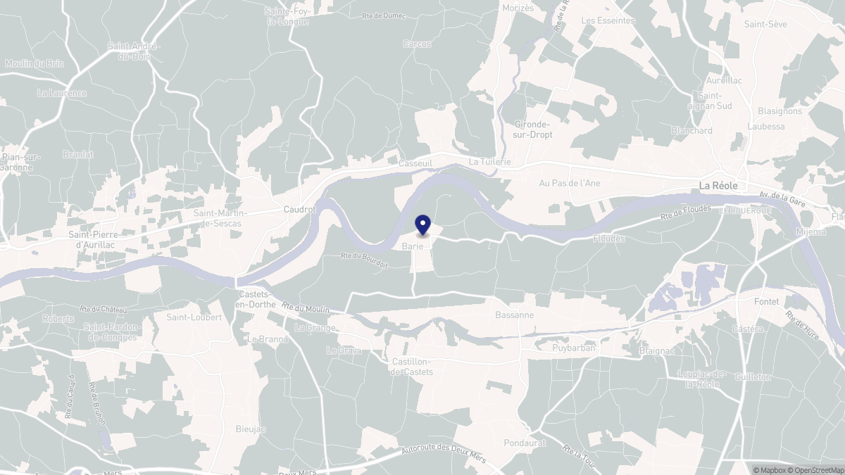 Aperçu cartographique de Barie, centré sur la commune