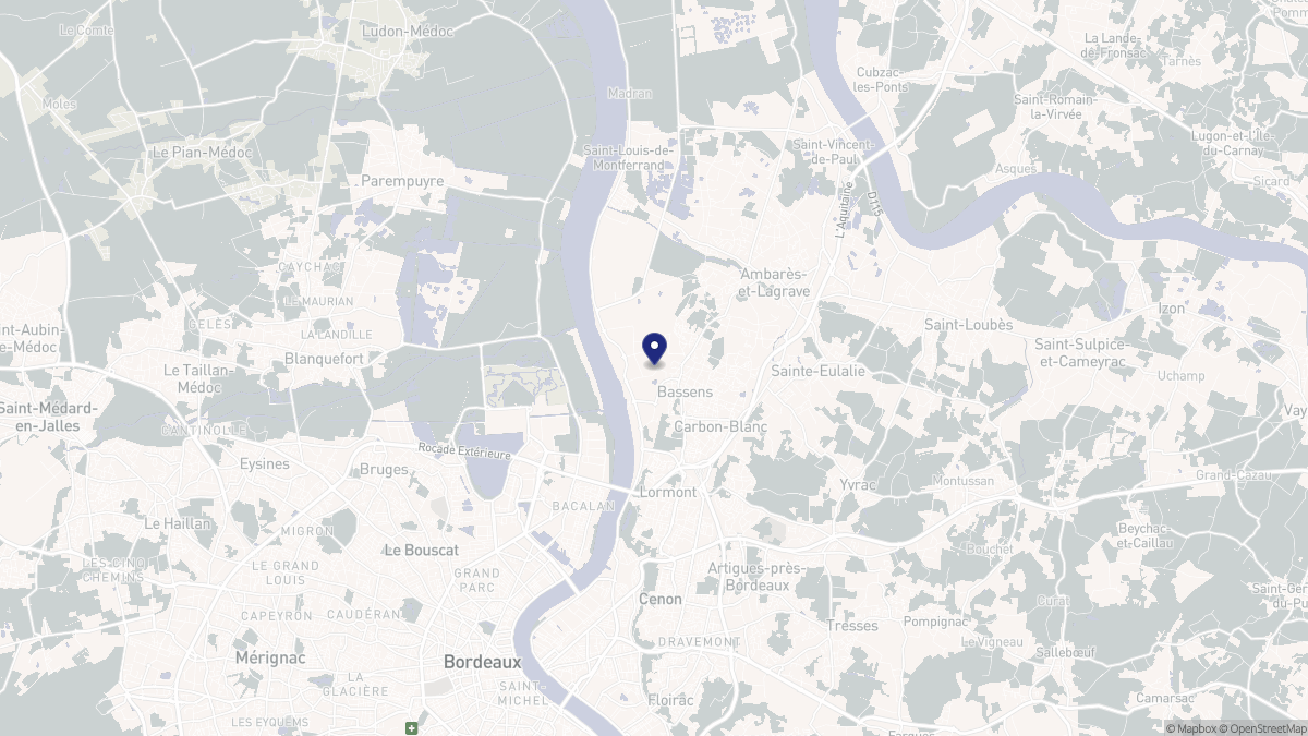 Aperçu cartographique de Bassens, centré sur la commune
