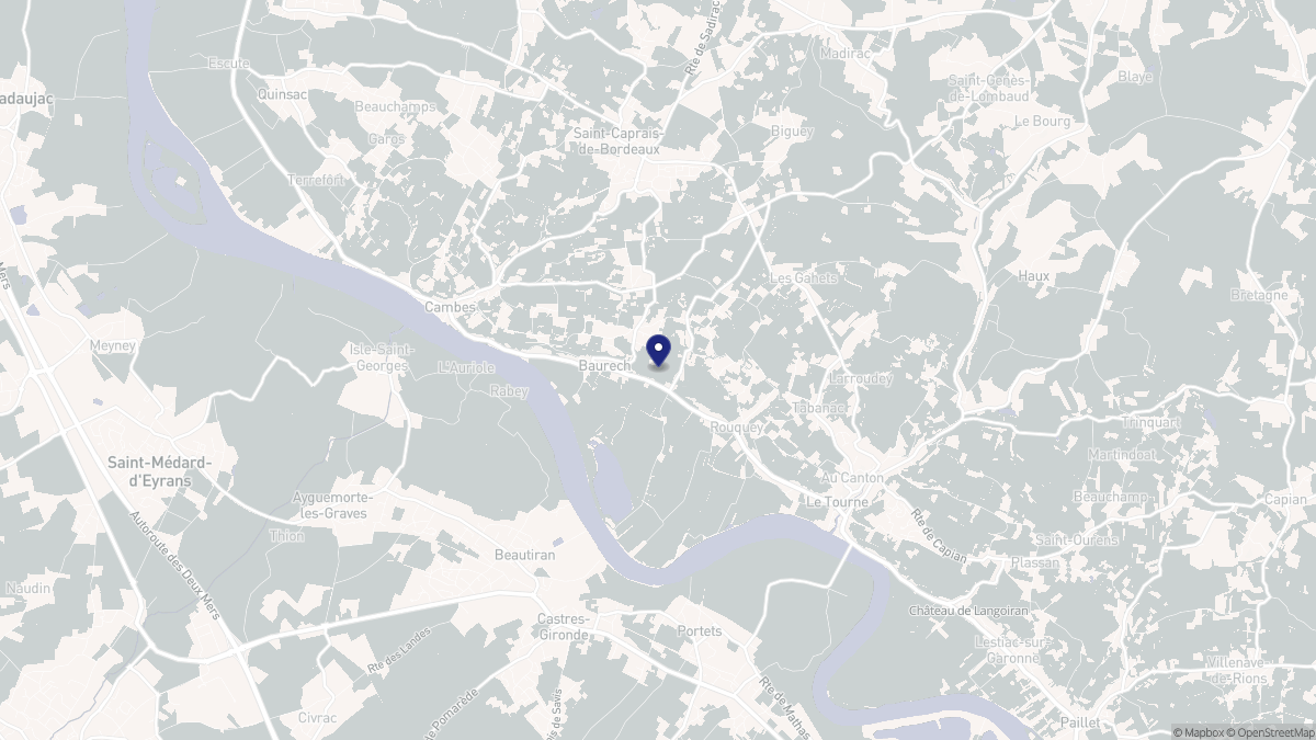 Aperçu cartographique de Baurech, centré sur la commune