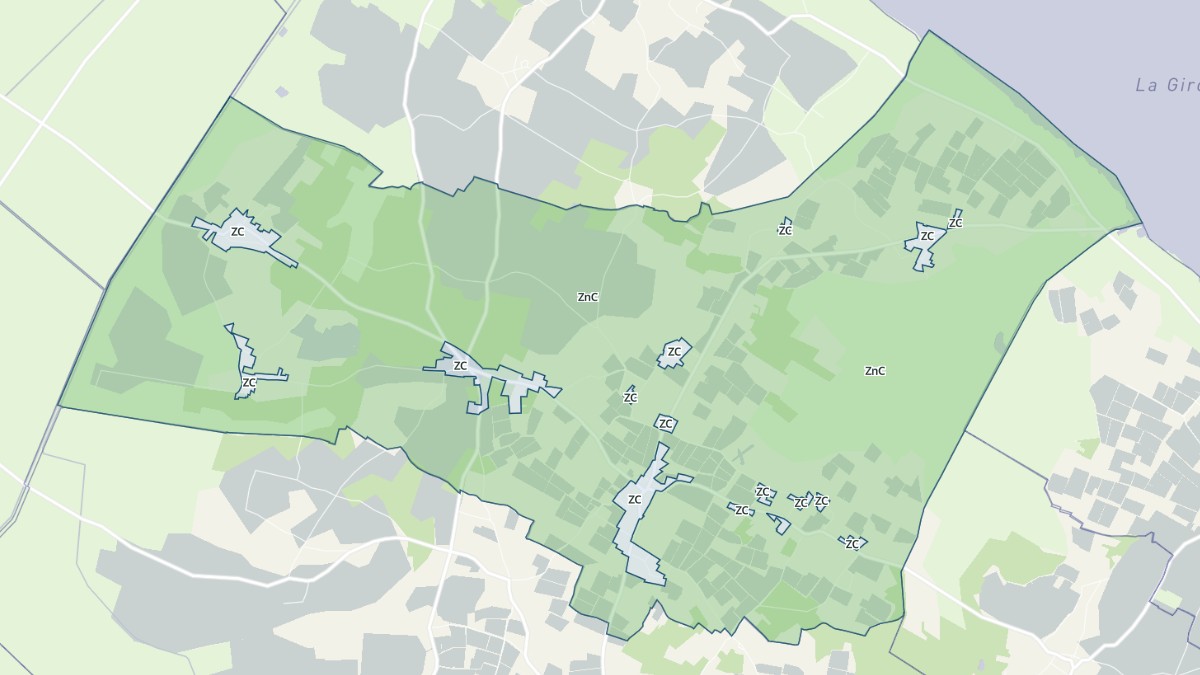 Aperçu cartographique de Bégadan, centré sur la commune