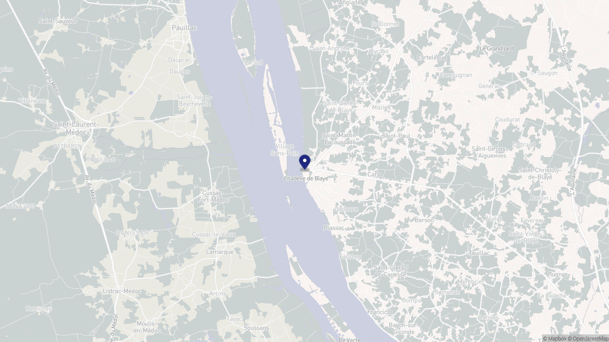 Aperçu cartographique de Blaye, centré sur la commune