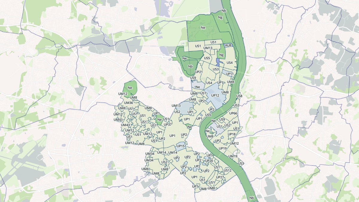Aperçu cartographique de Bordeaux, centré sur la commune