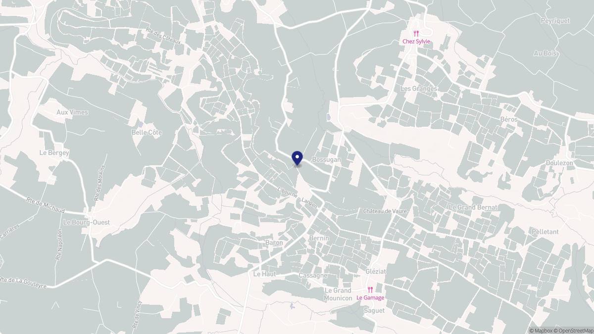 Aperçu cartographique de Bossugan, centré sur la commune