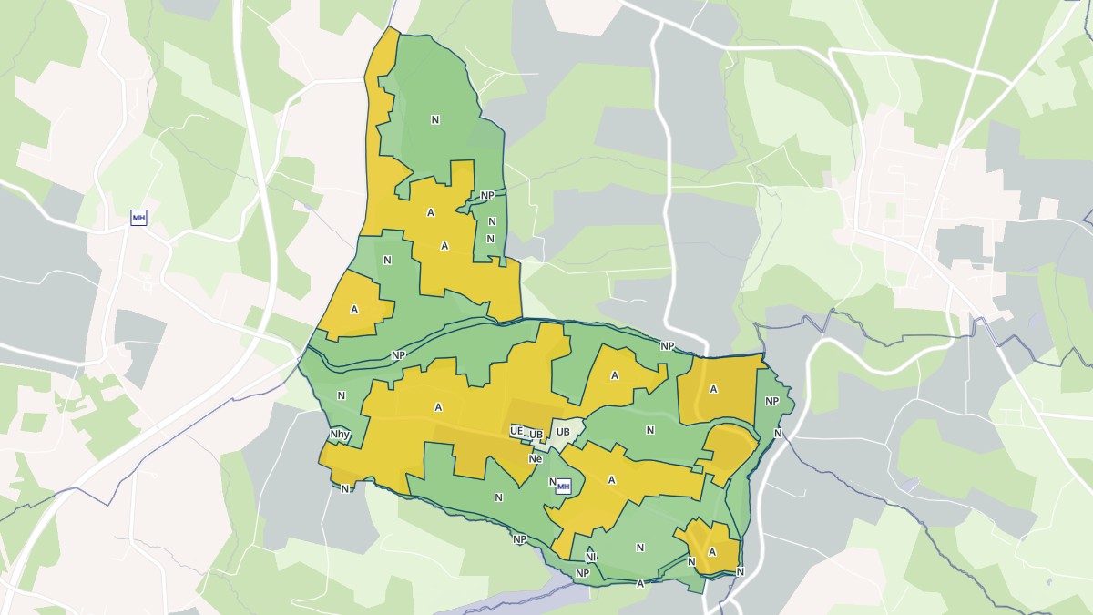 Aperçu cartographique de Brouqueyran, centré sur la commune