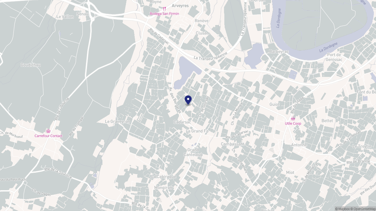 Aperçu cartographique de Cadarsac, centré sur la commune
