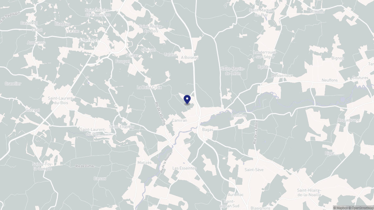 Aperçu cartographique de Camiran, centré sur la commune