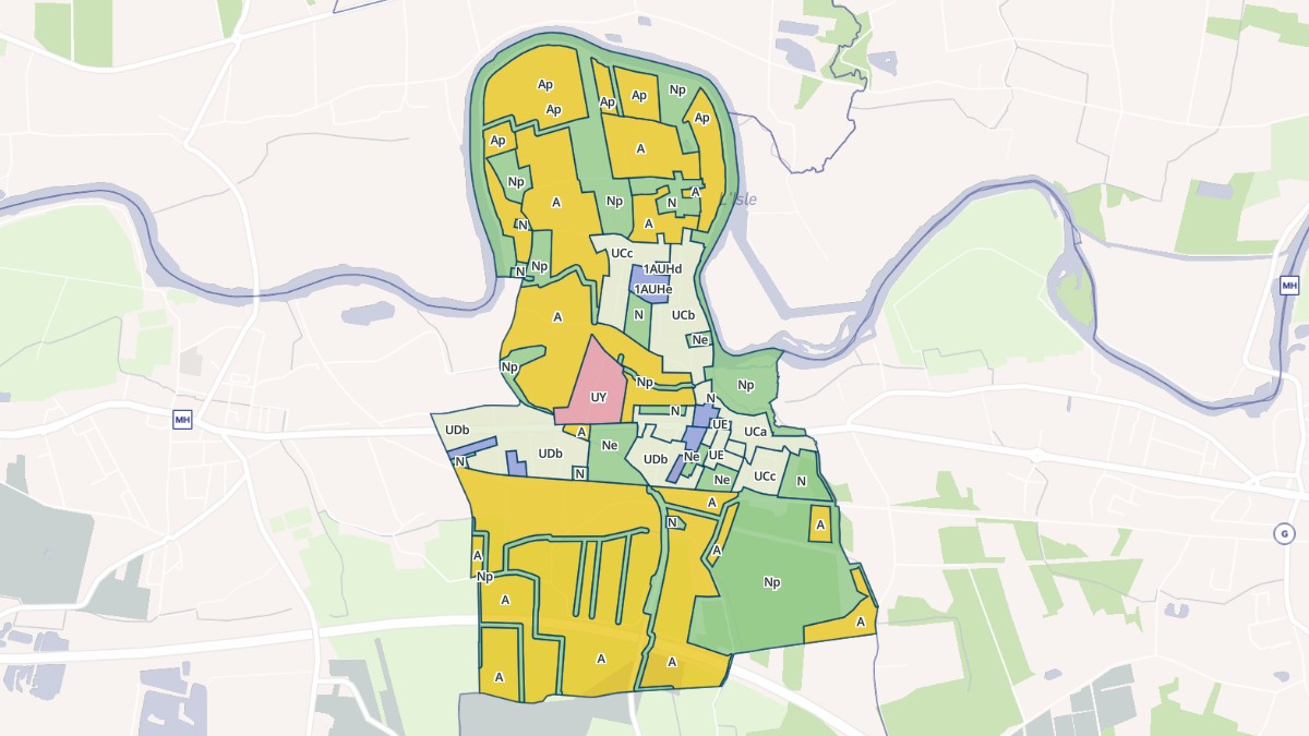 Aperçu cartographique de Camps-sur-l'Isle, centré sur la commune