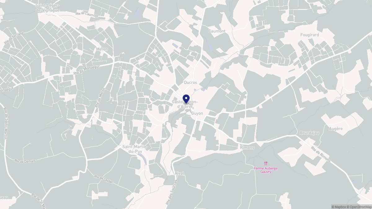 Aperçu cartographique de Castelmoron-d'Albret, centré sur la commune