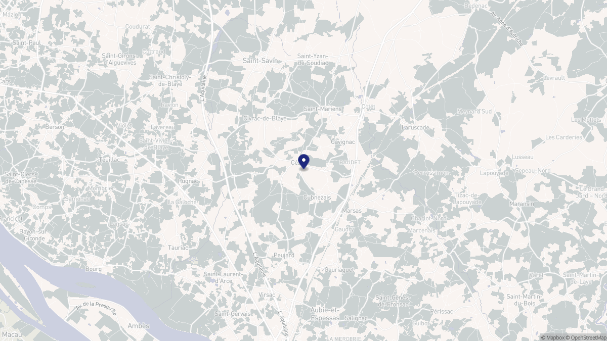 Aperçu cartographique de Cézac, centré sur la commune