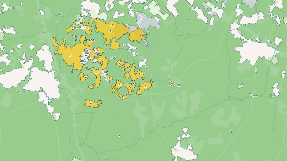 Aperçu cartographique de Cudos, centré sur la commune