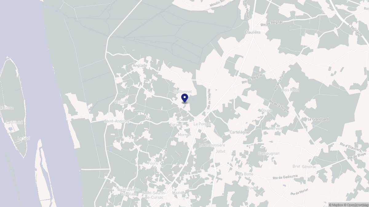 Aperçu cartographique de Eyrans, centré sur la commune