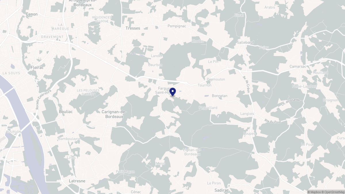 Aperçu cartographique de Fargues-Saint-Hilaire, centré sur la commune
