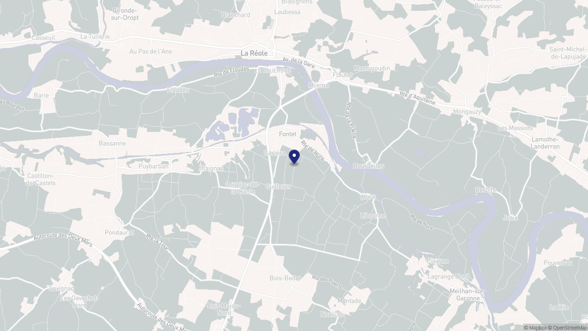 Aperçu cartographique de Fontet, centré sur la commune