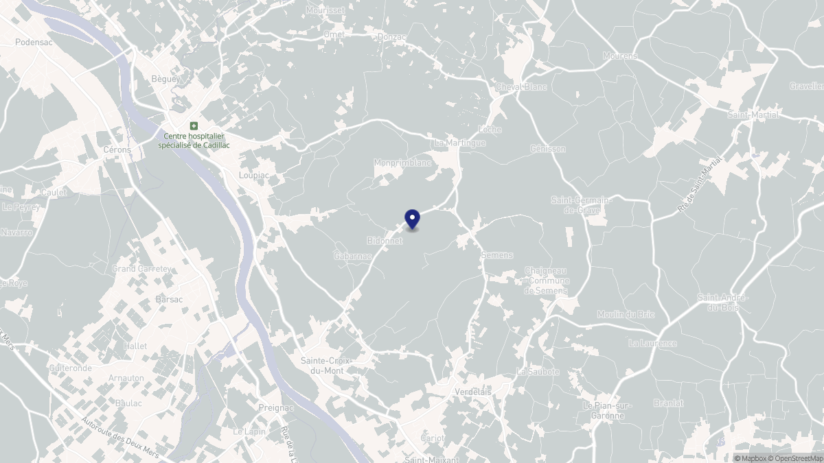Aperçu cartographique de Gabarnac, centré sur la commune