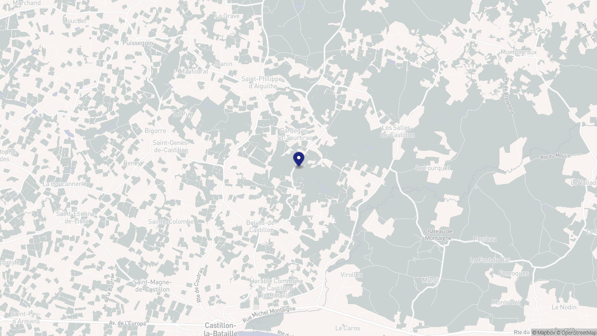 Aperçu cartographique de Gardegan-et-Tourtirac, centré sur la commune