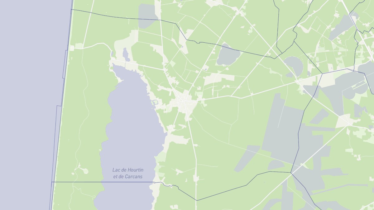 Aperçu cartographique de Hourtin, centré sur la commune