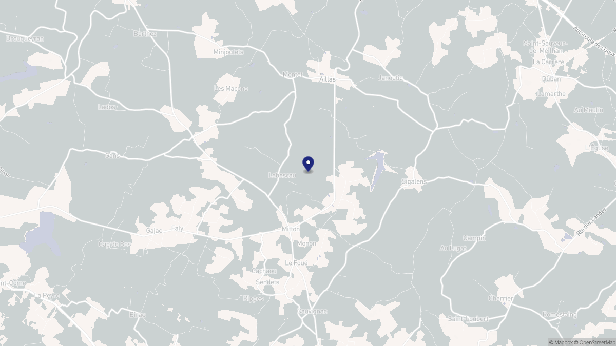 Aperçu cartographique de Labescau, centré sur la commune