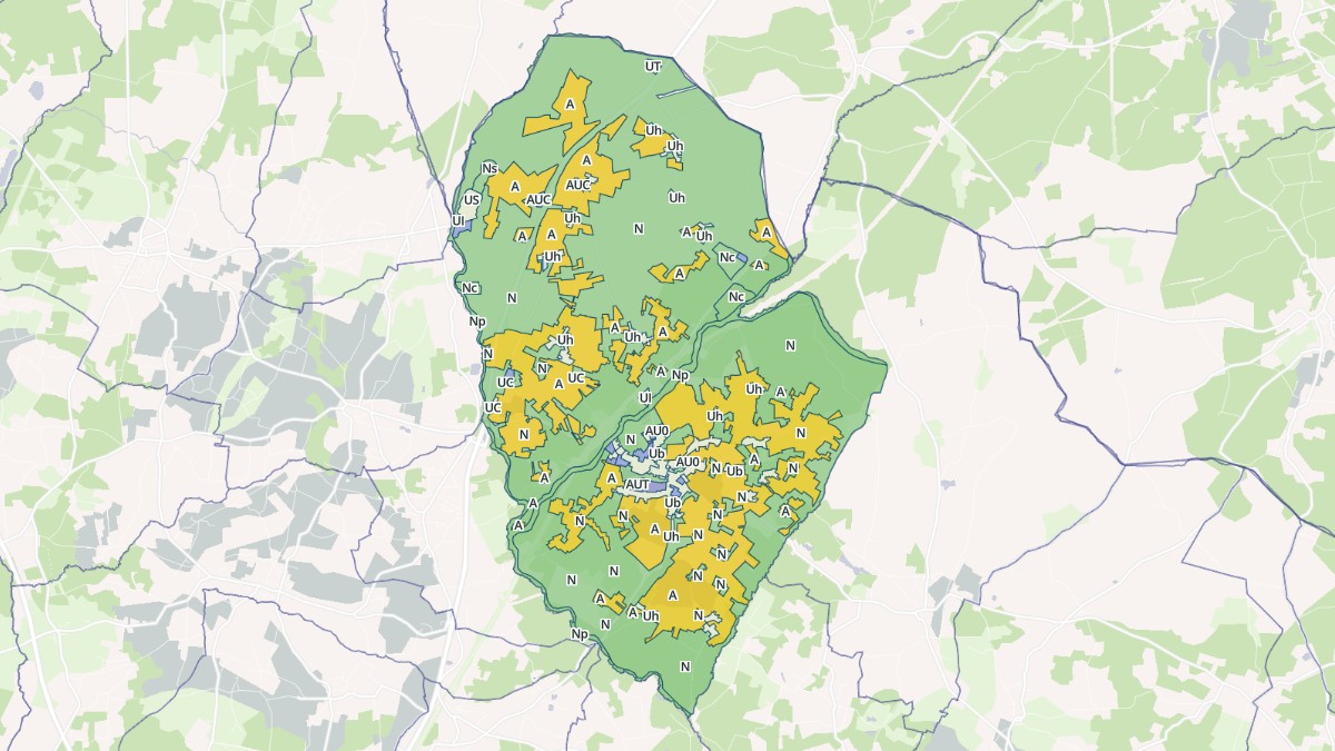 Aperçu cartographique de Laruscade, centré sur la commune