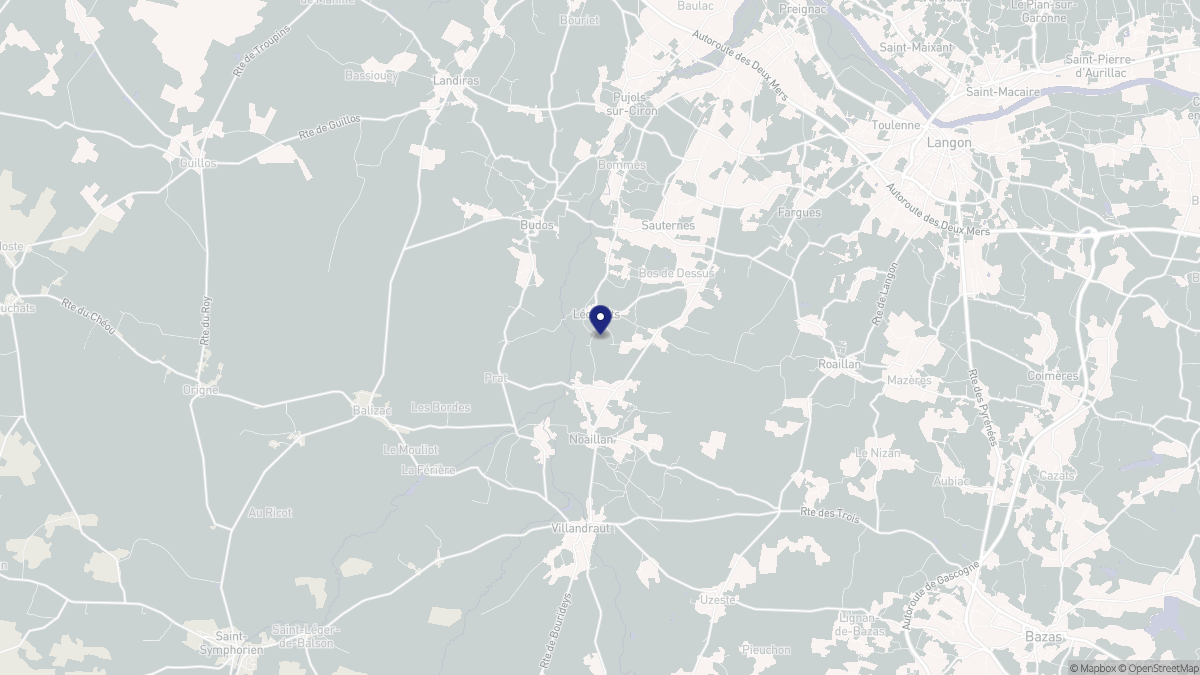 Aperçu cartographique de Léogeats, centré sur la commune