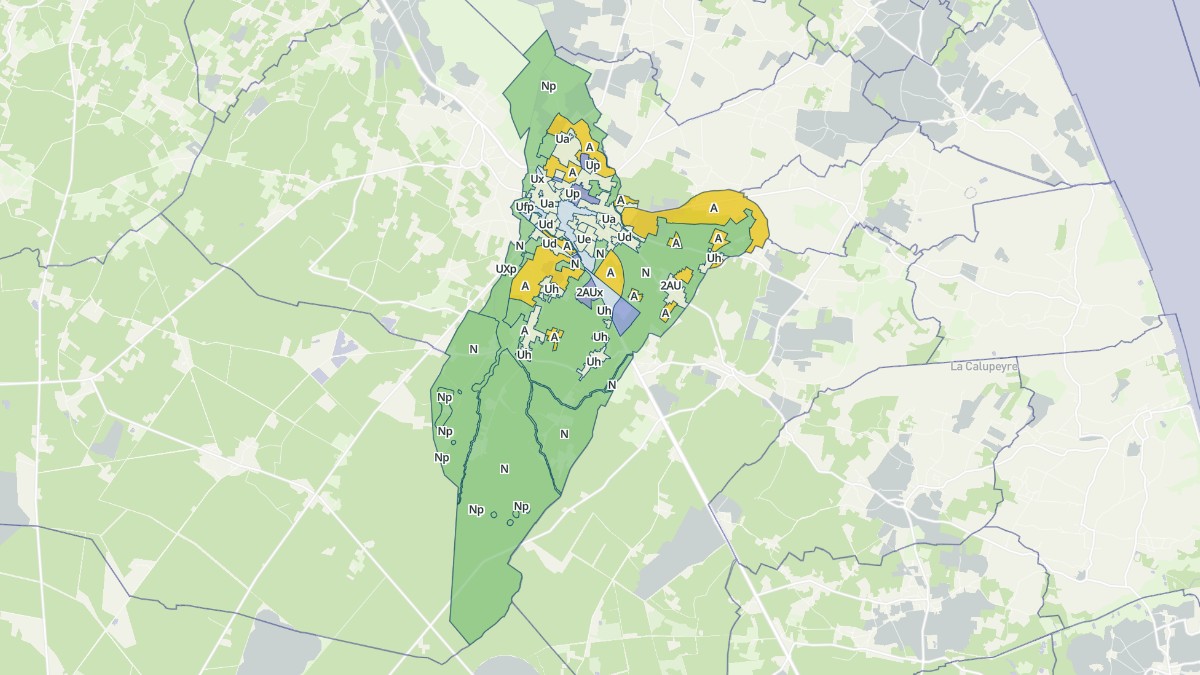 Aperçu cartographique de Lesparre-Médoc, centré sur la commune