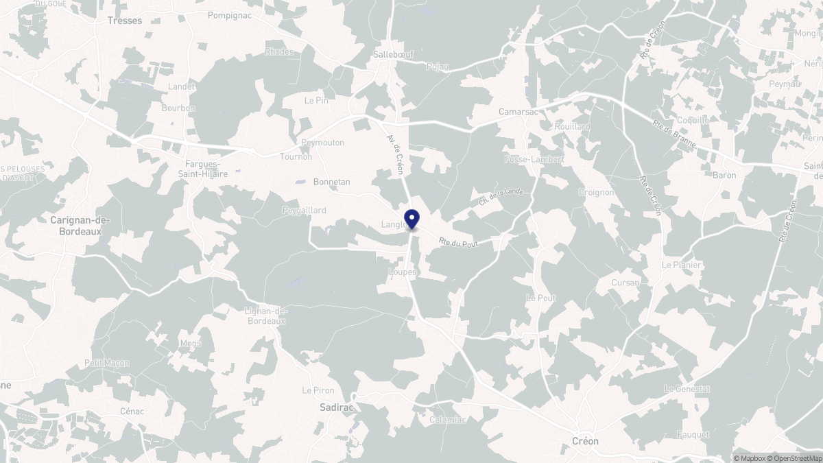 Aperçu cartographique de Loupes, centré sur la commune