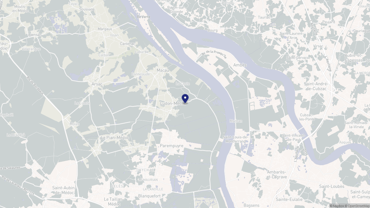 Aperçu cartographique de Ludon-Médoc, centré sur la commune