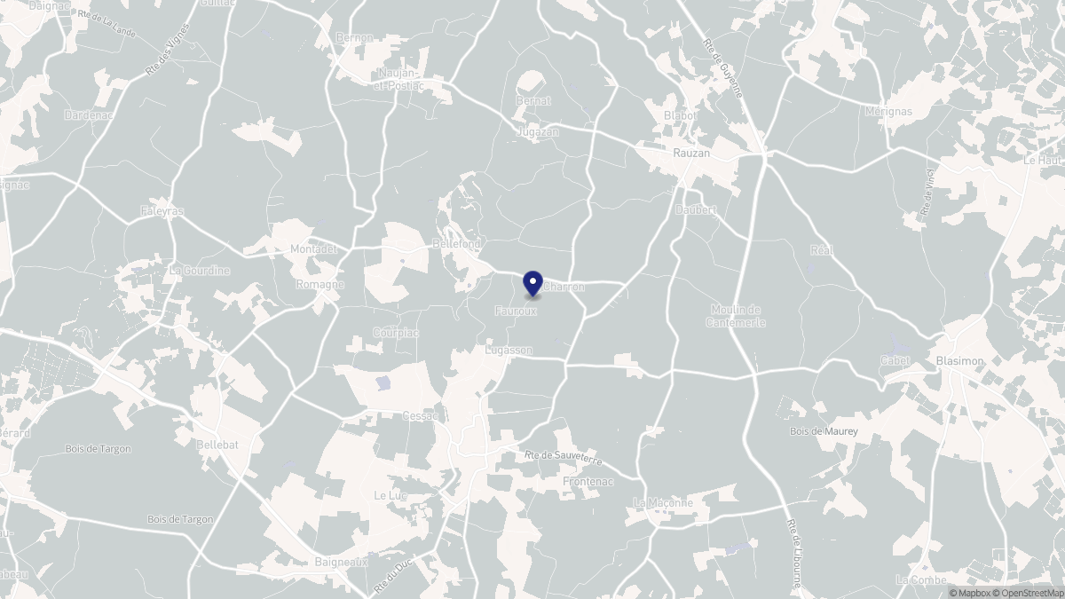 Aperçu cartographique de Lugasson, centré sur la commune