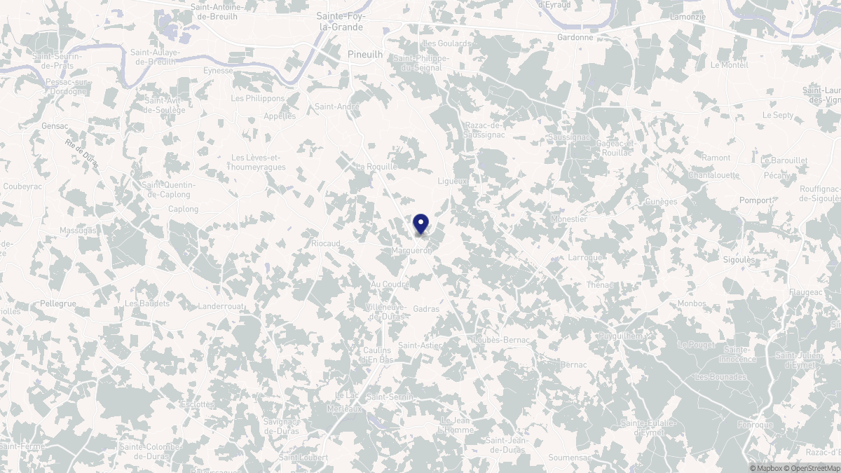 Aperçu cartographique de Margueron, centré sur la commune