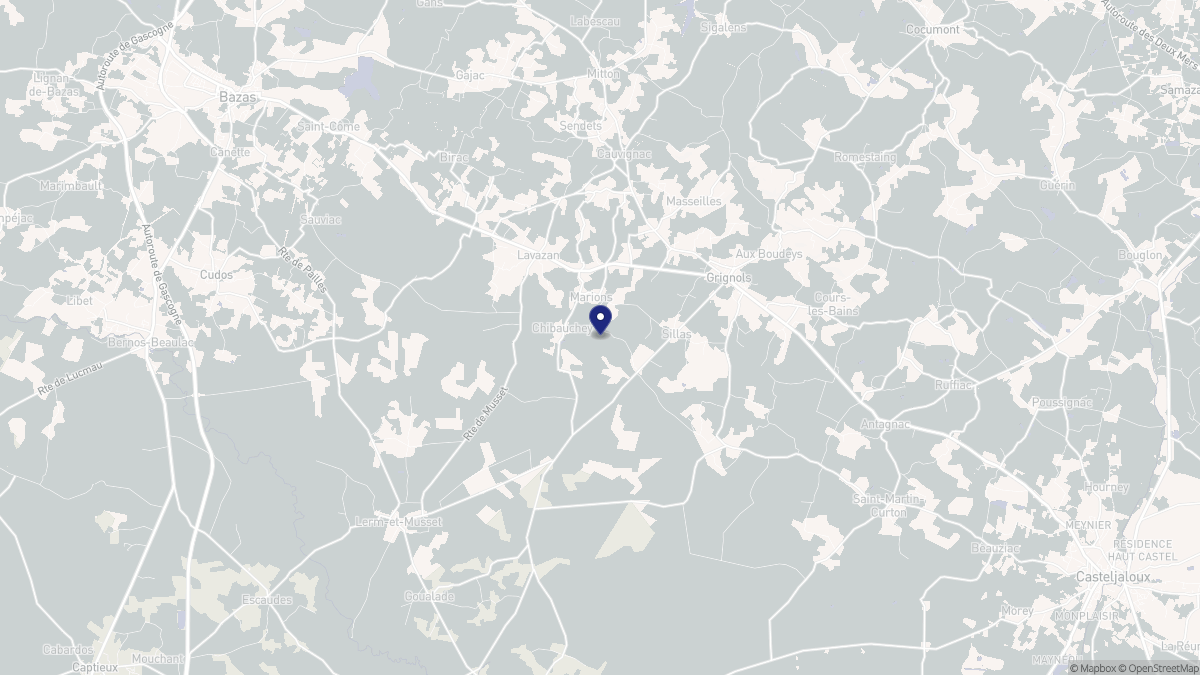 Aperçu cartographique de Marions, centré sur la commune