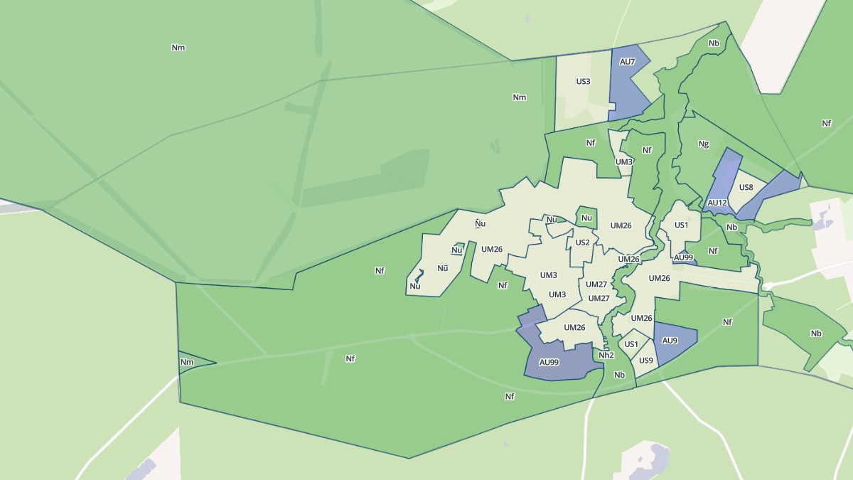 Aperçu cartographique de Martignas-sur-Jalle, centré sur la commune