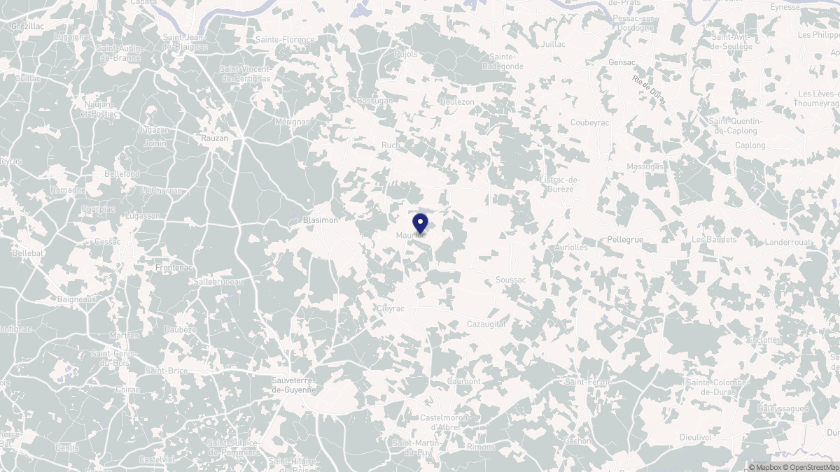 Aperçu cartographique de Mauriac, centré sur la commune