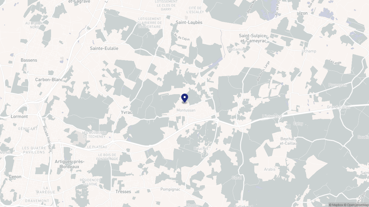 Aperçu cartographique de Montussan, centré sur la commune